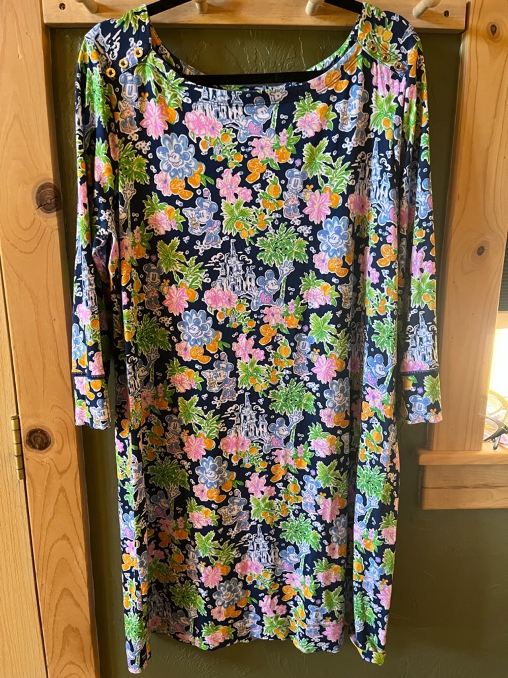 Disney Floral Castle Shift Dress - Navy with Pink, Green & Yellow Lilly Pulitzer